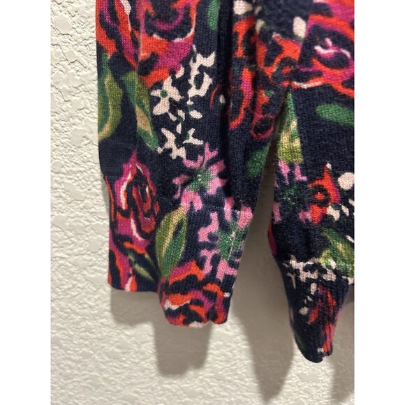 Lands End Women’s 2X 20W-22W Supima Cotton Button Up Cardigan Floral Multicolor - Picture 5 of 7